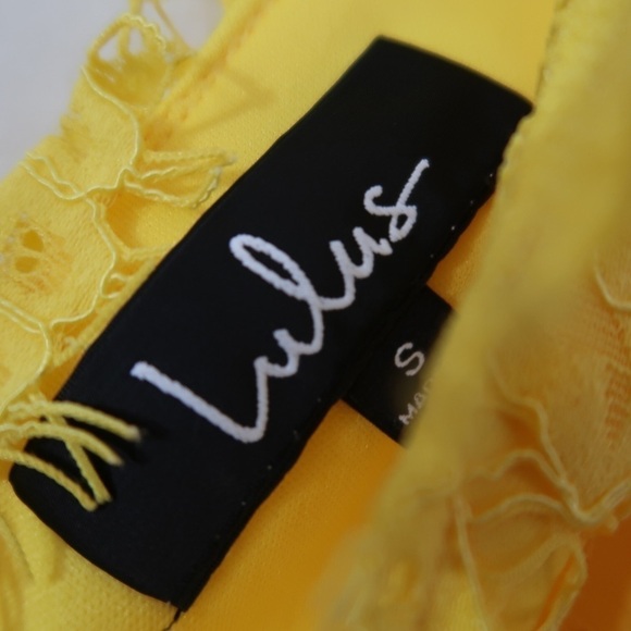LULU'S Love Swept Yellow Lace Midi Skater Dress - Picture 10 of 12
